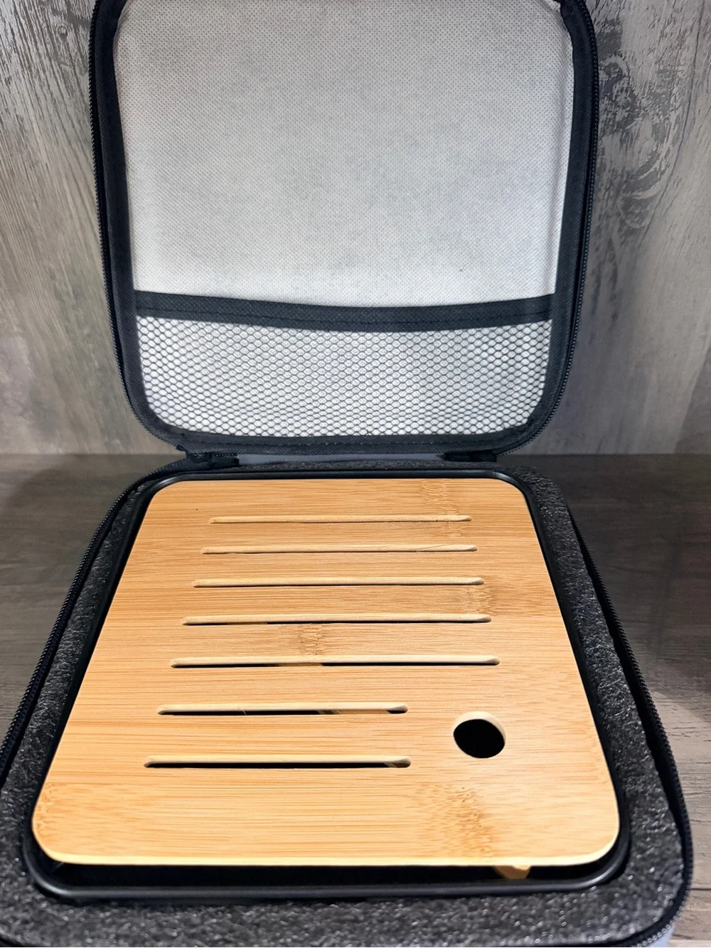 Portable Tea Set - White Ceramic with Bamboo Tray